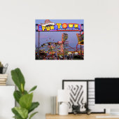 Funtown Pier in Lights Poster (Thuiskantoor)