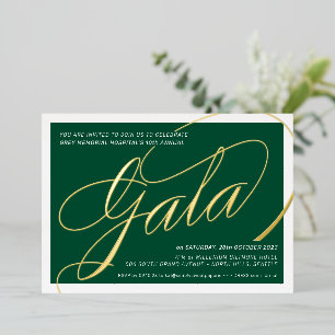 FUNTREEREND GALA elegant calligrafie donkergroen Folie Uitnodiging