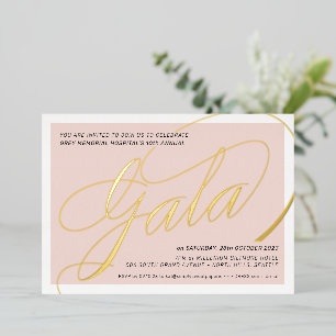 FUNTREEREND GALA elegant calligrafie wazig roze Folie Uitnodiging