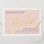 FUNTREEREND GALA elegant calligrafie wazig roze Folie Uitnodiging (Voorkant)