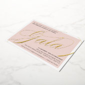 FUNTREEREND GALA elegant calligrafie wazig roze Folie Uitnodiging (Gedraaid)