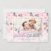 FunTropical Kerstmis Fa la la la Let's Roll Foto Feestdagenkaart (Voorkant)