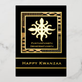 Funtunfunefu Denkyemfunefu Happy Kwanzaa Folie Feestdagenkaart (Voorkant)