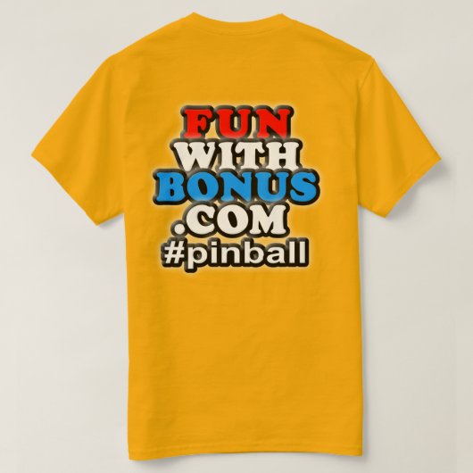 FunWithBonus.com Front Pocket #pinball - Twee zijd T-shirt (Design achterkant)