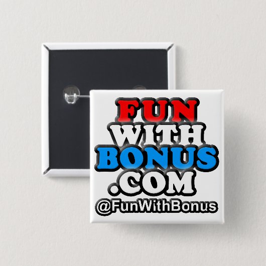 FunWithBonus.com Vierkante Knoop Vierkante Button 5,1 Cm (Voorkant /achterkant)