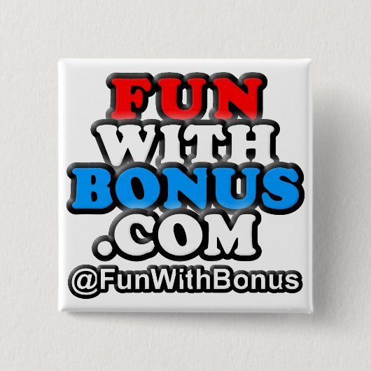 FunWithBonus.com Vierkante Knoop Vierkante Button 5,1 Cm (Voorkant)