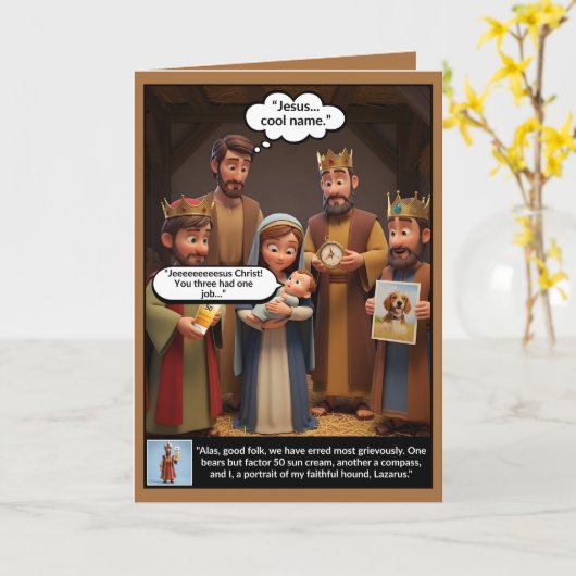 Funy atheist kaart (Gele Bloem)