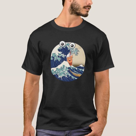 Funy Kanagawa Great Wave Drink Boba Bubble Milk T-shirt (Voorkant)