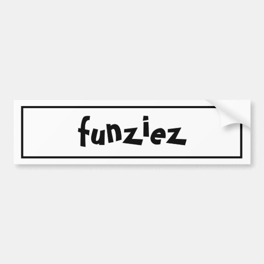 "Funziez"-slaapterm Bumpersticker (Voorkant)