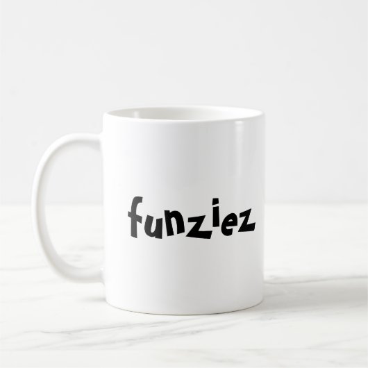 "Funziez" zin Koffiemok (Links)