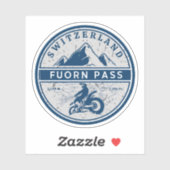 Fuorn Pass-Ofenpass swiss-alps motorrijwiel Sticker (Vel)