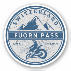 Fuorn Pass-Ofenpass swiss-alps motorrijwiel Sticker