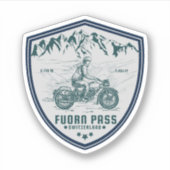 Fuorn Pass-Ofenpass swiss-alps motorrijwiel Sticker (Voorkant)