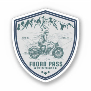 Fuorn Pass-Ofenpass swiss-alps motorrijwiel Sticker