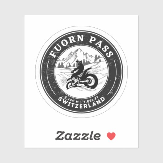Fuorn Pass-Ofenpass swiss-alps motorrijwiel Sticker (Vel)