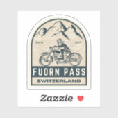Fuorn Pass-Ofenpass swiss-alps motorrijwiel Sticker (Vel)