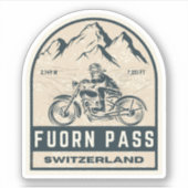 Fuorn Pass-Ofenpass swiss-alps motorrijwiel Sticker (Voorkant)