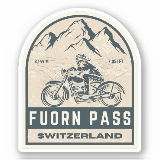 Fuorn Pass-Ofenpass swiss-alps motorrijwiel Sticker (Voorkant)