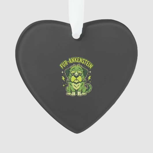 Fur-Ankenstein Grappige Frankenstein Hond Hallowee Ornament (voorkant)