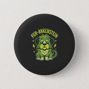 Fur-Ankenstein Grappige Frankenstein Hond Hallowee Ronde Button 5,7 Cm