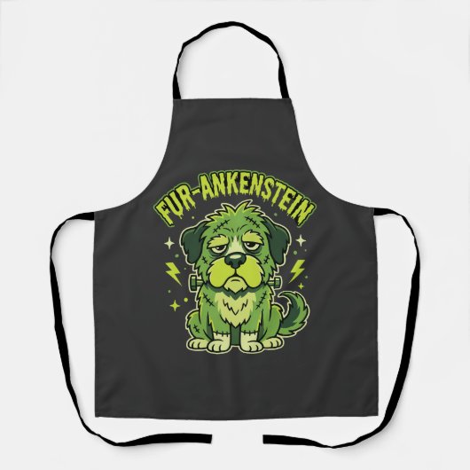 Fur-Ankenstein Grappige Frankenstein Hond Hallowee Schort (Voorkant)