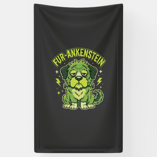 Fur-Ankenstein Grappige Frankenstein Hond Hallowee Spandoek (Verticaal)