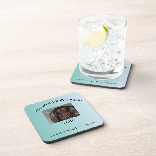 Fur Baby Cancer Survivor Hope Design Bier Onderzetter (Rechterzijde)