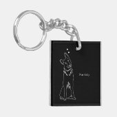 Fur Baby Dog Lover Simple Outline Design Sleutelhanger (Voorkant Links)