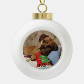 Fur Baby gepersonaliseerde keramische balkversieri Bal Ornament (Voorkant)