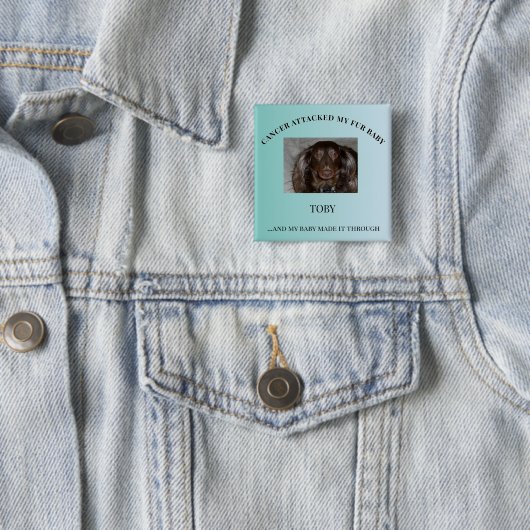 Fur Baby Hope & Survival Message Vierkante Button 5,1 Cm (In situ)