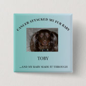 Fur Baby Hope & Survival Message Vierkante Button 5,1 Cm (Voorkant)