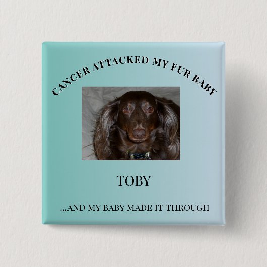 Fur Baby Hope & Survival Message Vierkante Button 5,1 Cm (Voorkant)