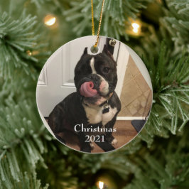 Fur Baby kerstversiering Keramisch Ornament