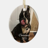 Fur Baby kerstversiering Keramisch Ornament (Rechts)