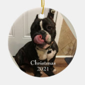 Fur Baby kerstversiering Keramisch Ornament (Voorkant)