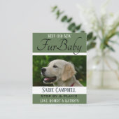 "Fur Baby" Nieuwe aankondiging van Dog Briefkaart (Staand voorkant)