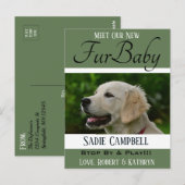 "Fur Baby" Nieuwe aankondiging van Dog Briefkaart (Voorkant / Achterkant)