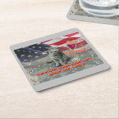 Fur Battle Buddies-Cats-Love Veterans Kartonnen Onderzetters (Schuin)