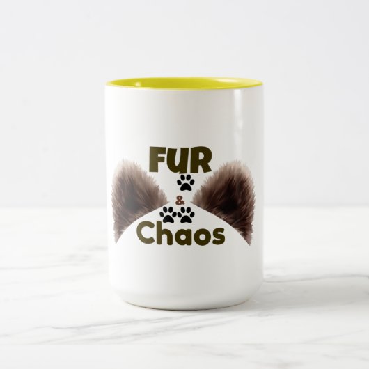 Fur & Chaos Grappige Huisdierliefhebber Mok (Center)