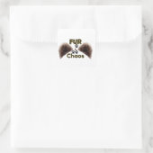 Fur & Chaos Mopshond Vierkant Sticker (Tas)