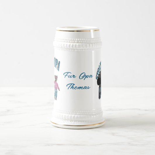 Für den stolzen Opa Motiv Opa mit Enkelin Bierkrug Bierpul (Center)