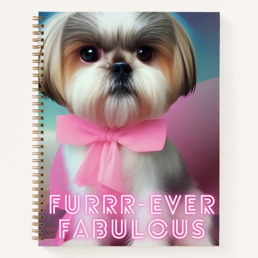 Fur-ever Fabulous Shitzu Dog Notitieboek (Voorkant)
