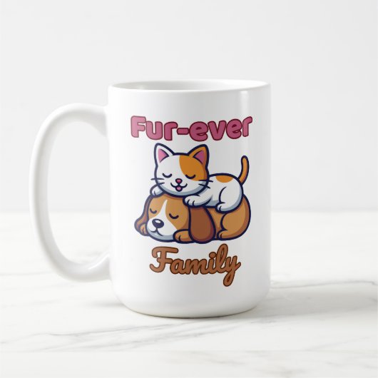 Fur‑ever Family for Cute Cat & Dog Lover Koffiemok (Links)