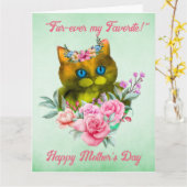 Fur-ever favoriete Moederdag Kaart (Gele Bloem)