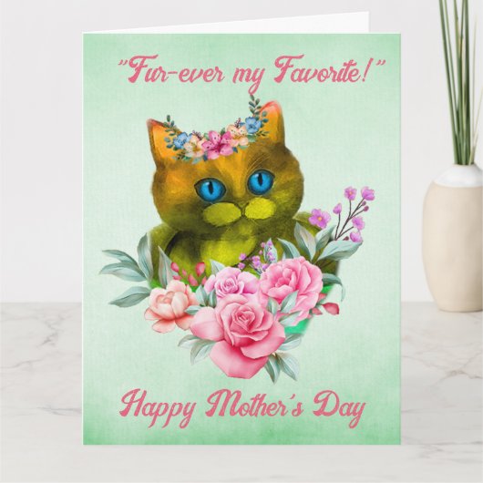 Fur-ever favoriete Moederdag Kaart (Voorkant)