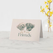 Fur-ever Friends Gevouwen Wenskaart Kaart (Gele Bloem)