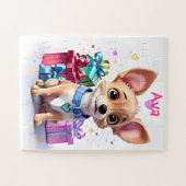 Fur-ever Fun Lucky Chihuahua Puppy & Kleurrijke Gi Legpuzzel (Horizontaal)