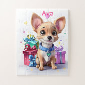 Fur-ever Fun Lucky Chihuahua Puppy & Kleurrijke Gi Legpuzzel (Verticaal)