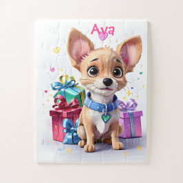 Fur-ever Fun Lucky Chihuahua Puppy & Kleurrijke Gi Legpuzzel