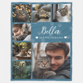 Fur-Ever Love Fotocollage Hond of Kattenliefhebber Fleece Deken (Voorkant)